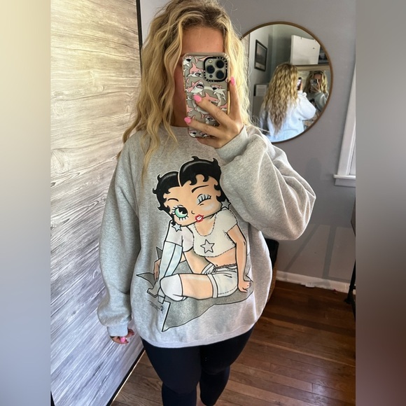 Vintage 1995's Betty Boop Y2K sweater Rock Star XL - Picture 3 of 10